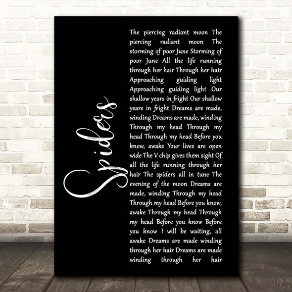System Of A Down Spiders Black Script Song Lyric Print