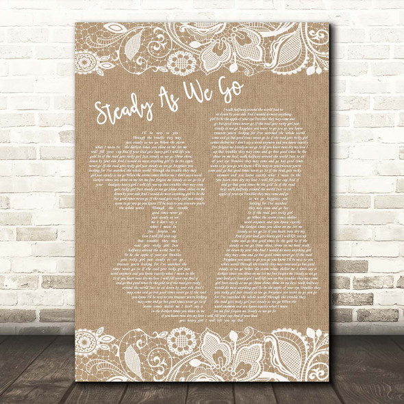 Dave Matthews Band Steady As We Go Burlap & Lace Song Lyric Print