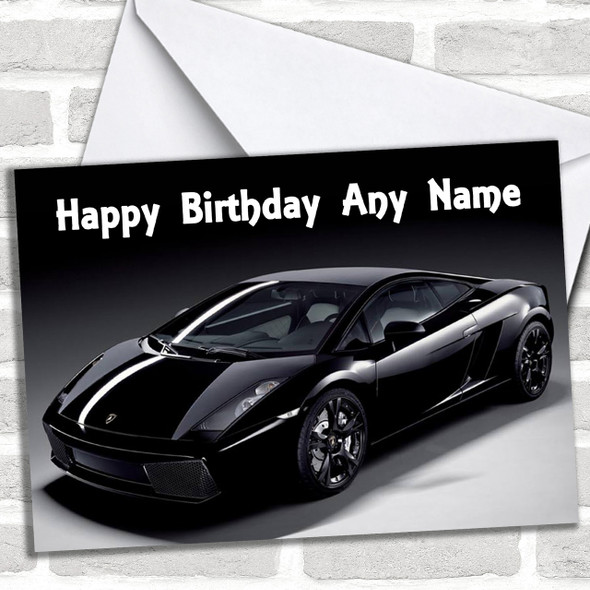 Black Lamborghini Gallardo Personalized Birthday Card