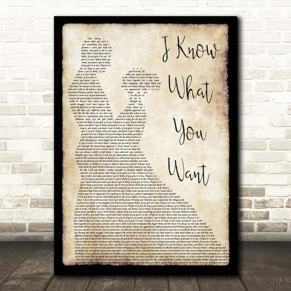 Busta Rhymes I Know What You Want Man Lady Dancing Song Lyric Print