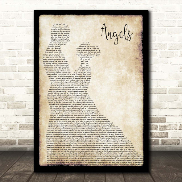 Robbie Williams Angels Man Lady Dancing Song Lyric Print