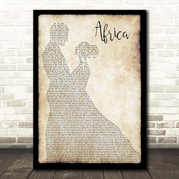 Toto Africa Man Lady Dancing Song Lyric Print