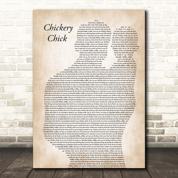 Frank Sinatra Chickery Chick Father & Baby Song Lyric Print