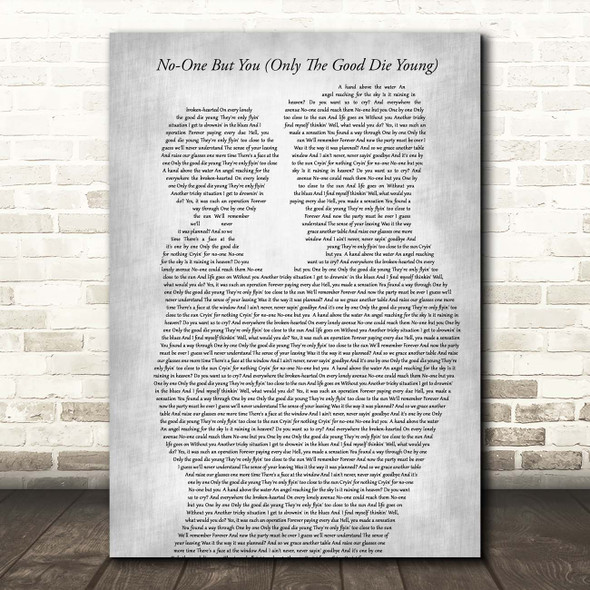 Queen No-One But You (Only The Good Die Young) Father & Child Grey Song Lyric Print