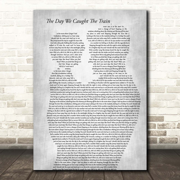 Ocean Colour Scene The Day We Caught The Train Father & Child Grey Song Lyric Print