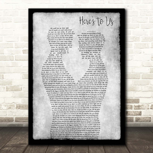 Halestorm Here's To Us Gay Couple Two Men Dancing Grey Song Lyric Print