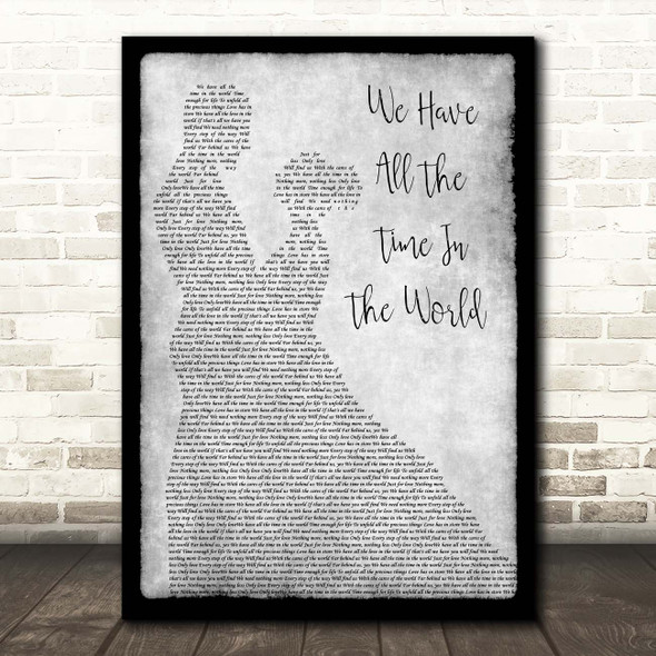 Louis Armstrong We Have All The Time In The World Grey Man Lady Dancing Song Lyric Print