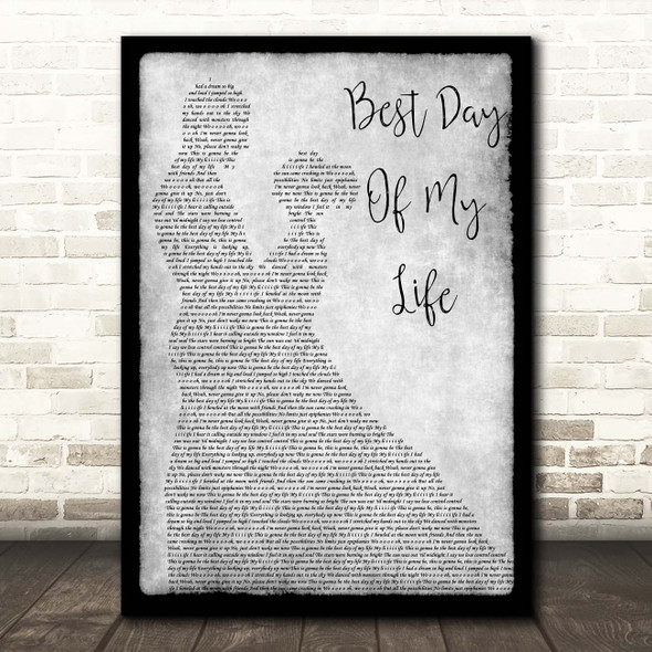 American Authors Best Day Of My Life Grey Man Lady Dancing Song Lyric Print