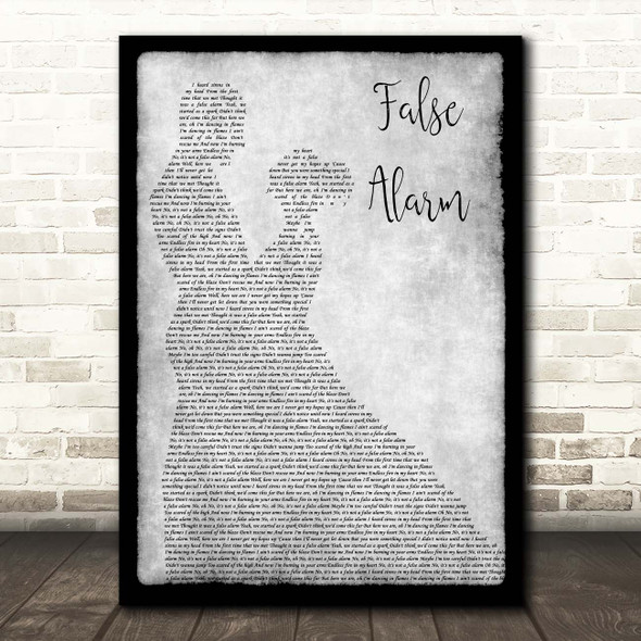 Matoma & Becky Hill False Alarm Grey Man Lady Dancing Song Lyric Print