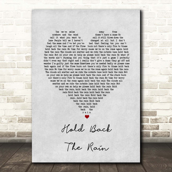 Duran Duran Hold Back The Rain Grey Heart Song Lyric Print