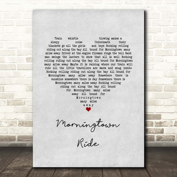 The Seekers Morningtown Ride Grey Heart Song Lyric Print