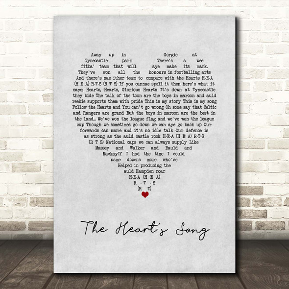 Hector Nicol The Heart's Song Grey Heart Song Lyric Print