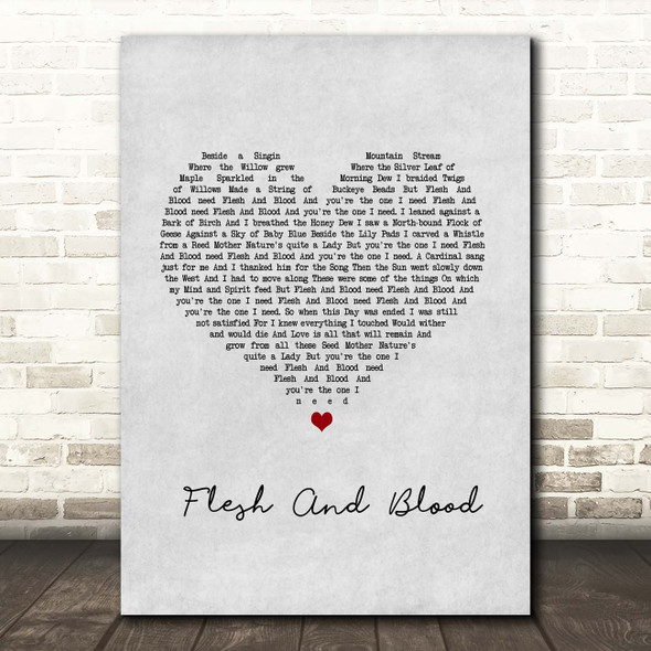 Johnny Cash Flesh And Blood Grey Heart Song Lyric Print