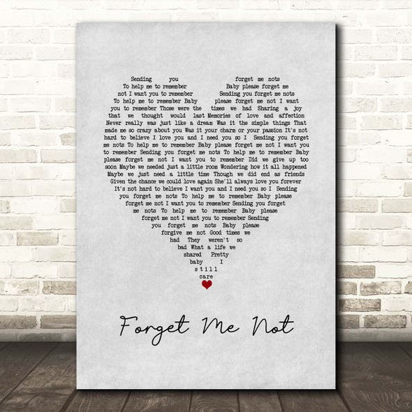 Patrice Rushen Forget Me Nots Grey Heart Song Lyric Print