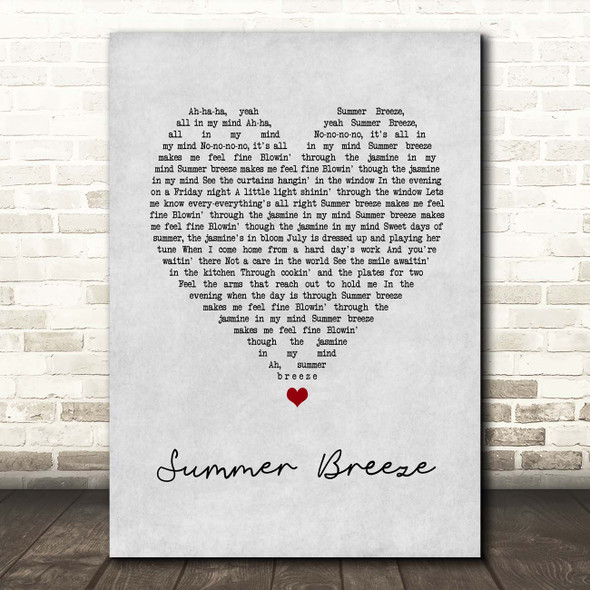 The Isley Brothers Summer Breeze Grey Heart Song Lyric Print