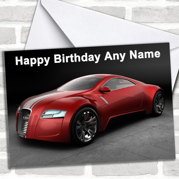 Red Audi Personalized Birthday Card