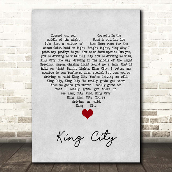 Majid Jordan King City Grey Heart Song Lyric Print