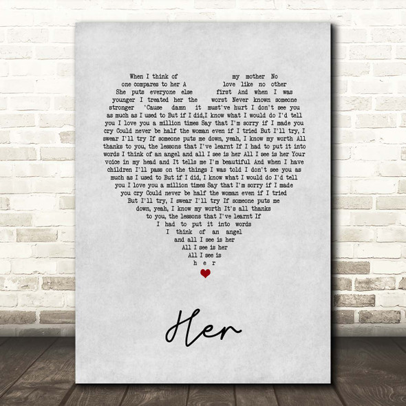 Anne-Marie Her Grey Heart Song Lyric Print