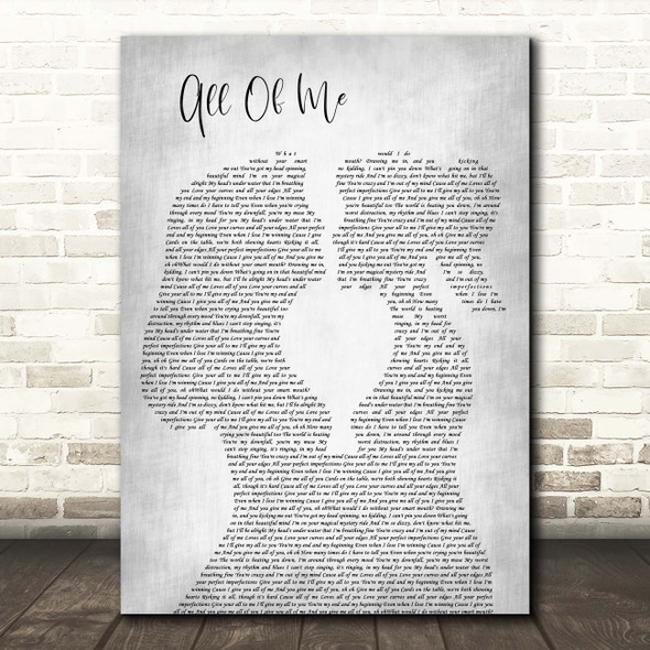 John Legend All Of Me Lesbian Women Gay Brides Couple Wedding Grey Song Lyric Print