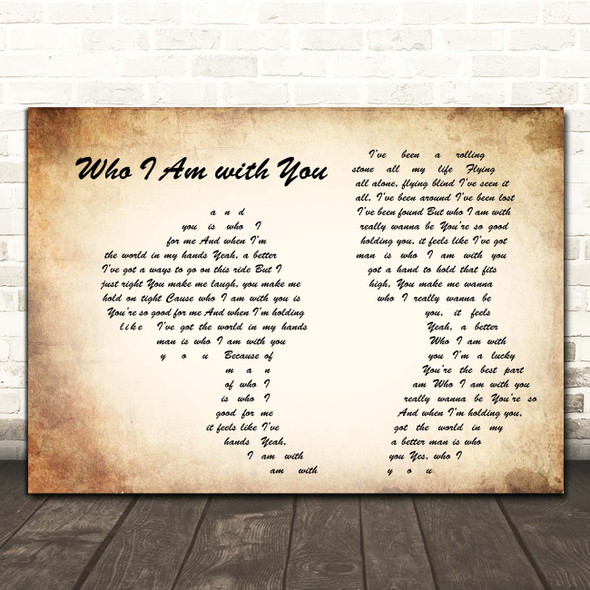 Chris Young Who I Am with You Man Lady Couple Song Lyric Print