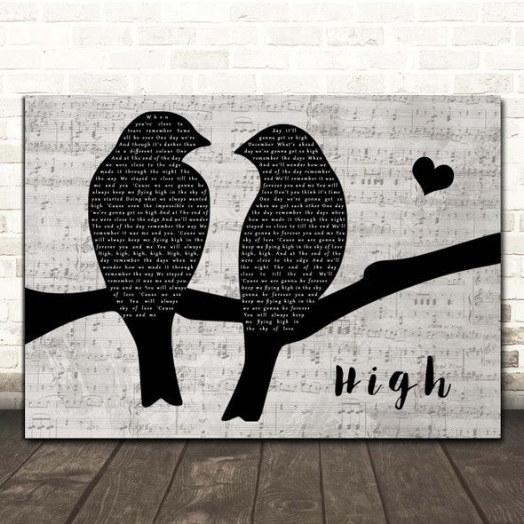 Lighthouse Family High Lovebirds Music Script Song Lyric Print