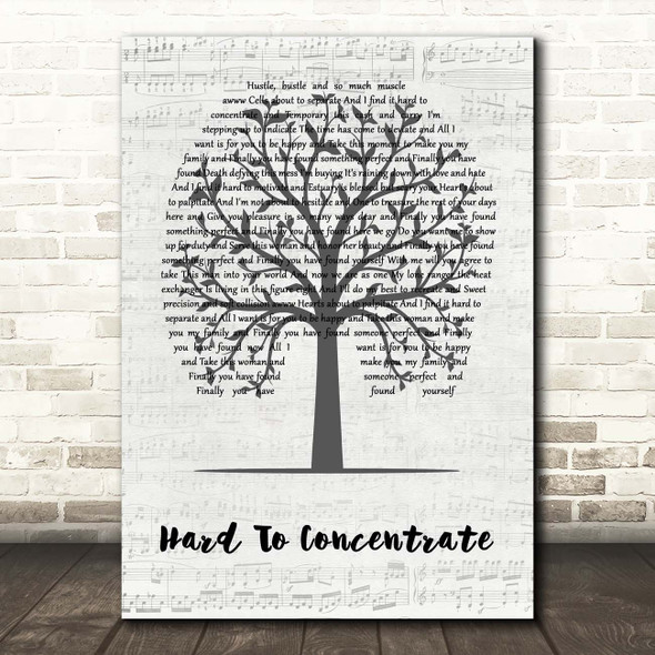 Red Hot Chili Peppers Hard To Concentrate Music Script Tree Song Lyric Print