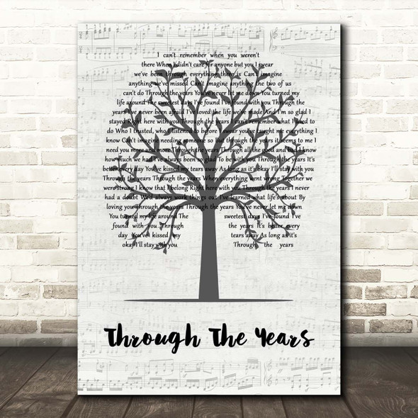 Kenny Rogers Through The Years Music Script Tree Song Lyric Print