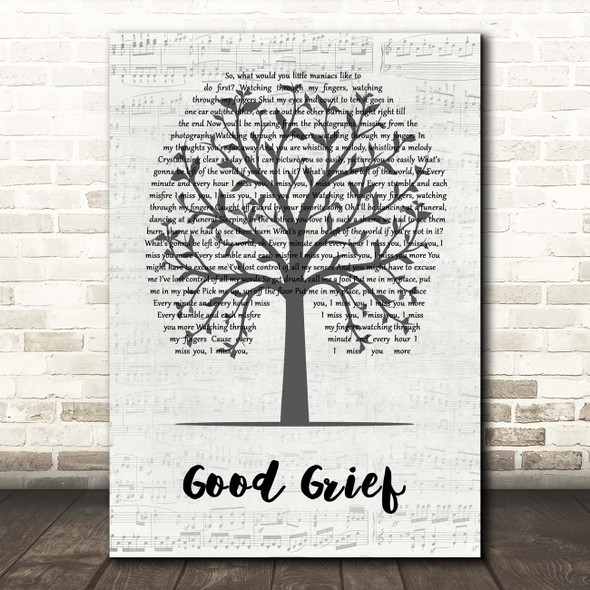 Bastille Good Grief Music Script Tree Song Lyric Print