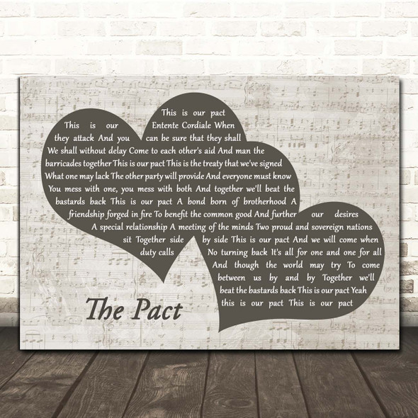 The Divine Comedy The Pact Landscape Music Script Two Hearts Song Lyric Print