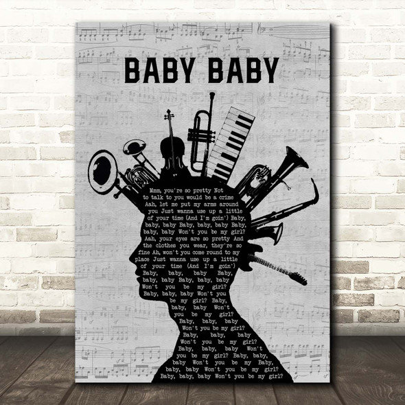 The Vibrators Baby Baby Musical Instrument Mohawk Song Lyric Print