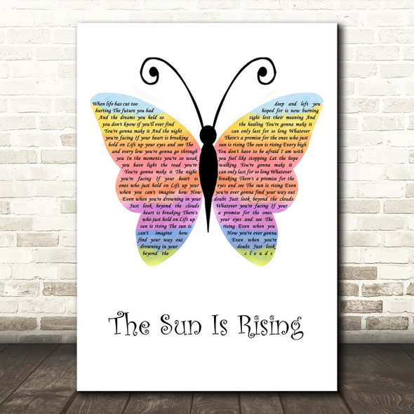 Britt Nicole The Sun Is Rising Rainbow Butterfly Song Lyric Print