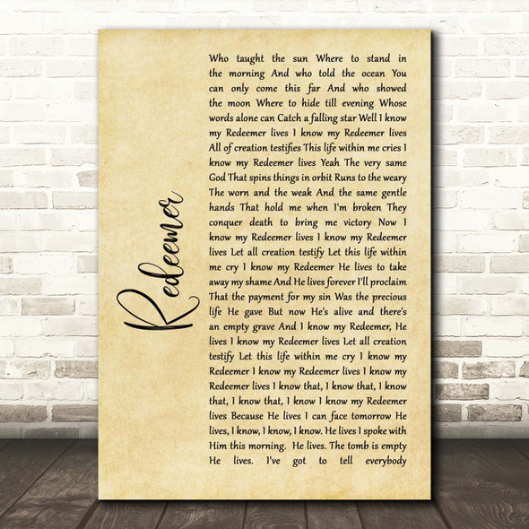 Nicole C Mullen Redeemer Rustic Script Song Lyric Print