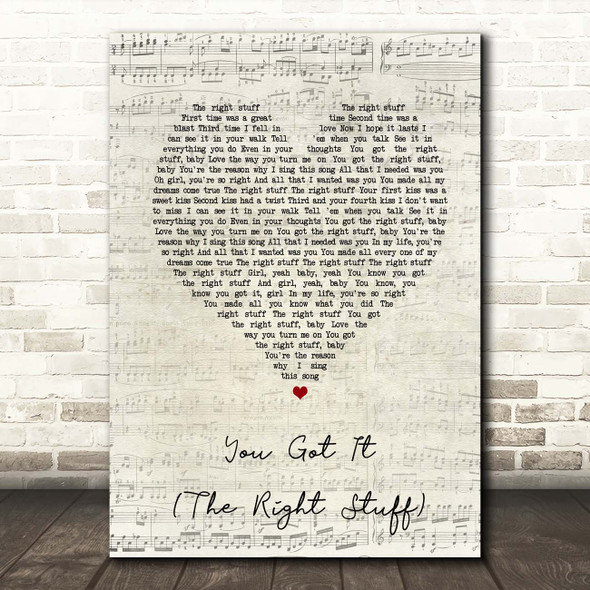 New Kids On The Block You Got It (The Right Stuff) Script Heart Song Lyric Print