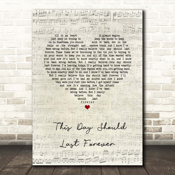 Ocean Colour Scene This Day Should Last Forever Script Heart Song Lyric Print