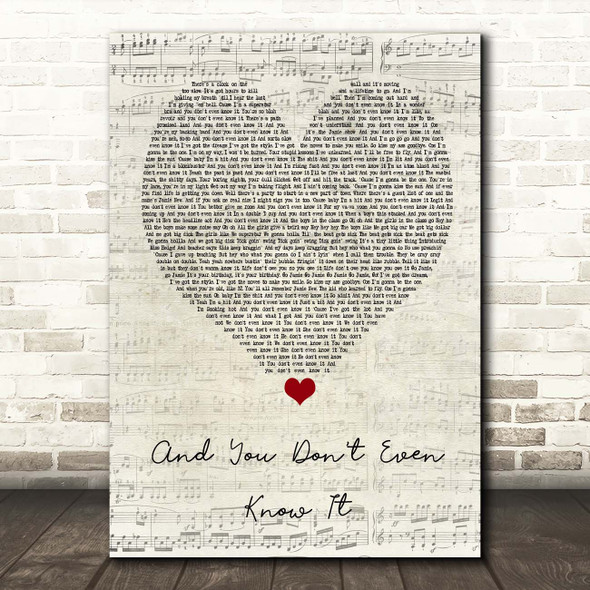 Everybody's Talking About Jamie And You Don't Even Know It Script Heart Song Lyric Print