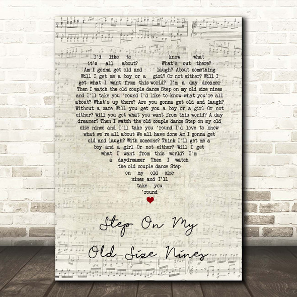Stereophonics Step On My Old Size Nines Script Heart Song Lyric Print