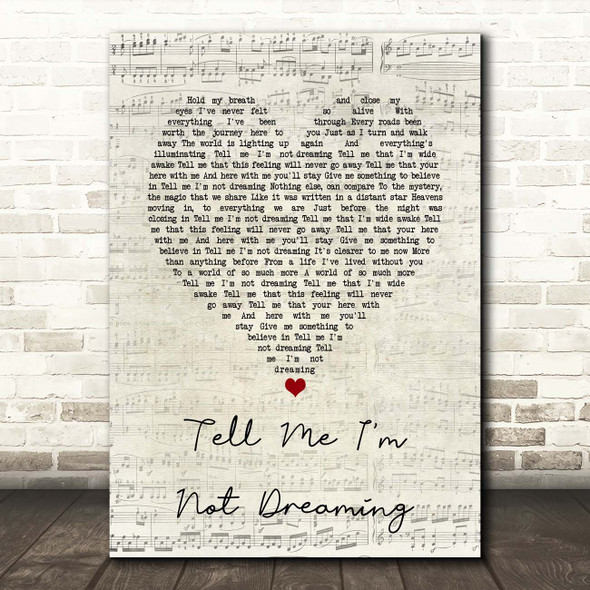 Katherine Jenkins Tell Me I'm Not Dreaming Script Heart Song Lyric Print