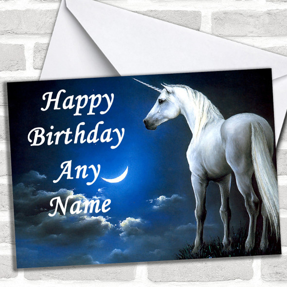 Unicorn & Moon Personalized Birthday Card