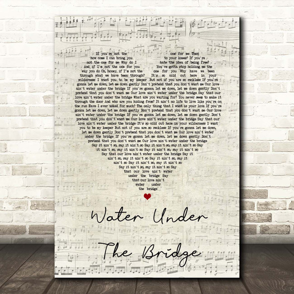 Adele Water Under The Bridge Script Heart Song Lyric Print