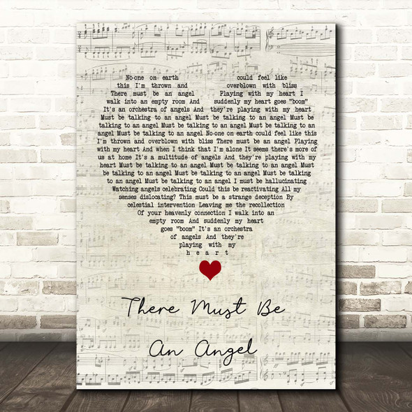 Eurythmics There Must Be An Angel Script Heart Song Lyric Print
