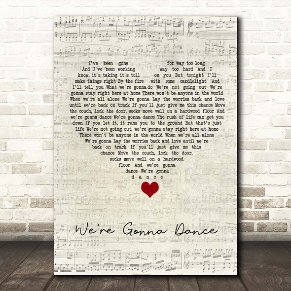 Cody Jinks We're Gonna Dance Script Heart Song Lyric Print