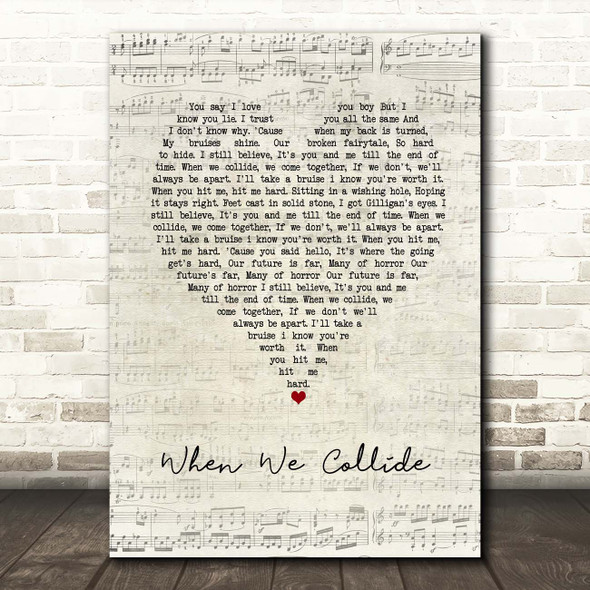 Matt Cardle When We Collide Script Heart Song Lyric Print