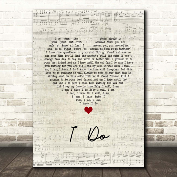 Paul Brandt I Do Script Heart Song Lyric Print