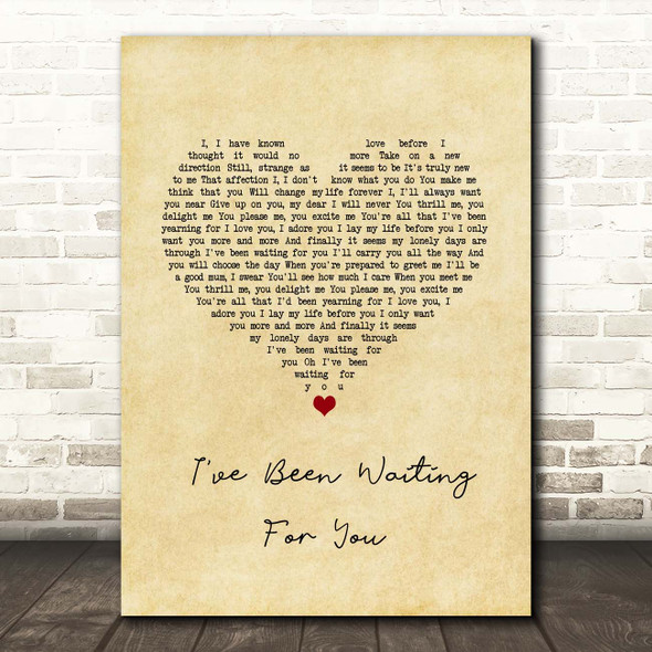 Mamma Mia 2 I've Been Waiting For You Vintage Heart Song Lyric Print