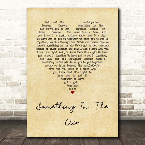 Thunderclap Newman Something In The Air Vintage Heart Song Lyric Print