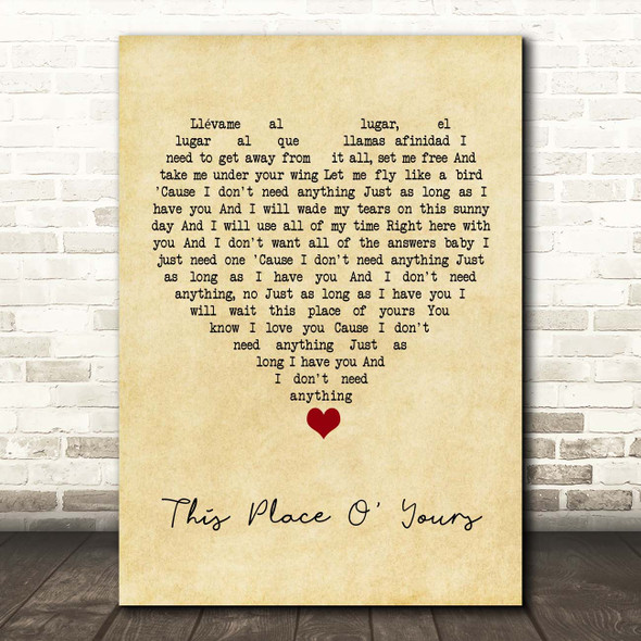 The Lathums This Place O' Yours Vintage Heart Song Lyric Print