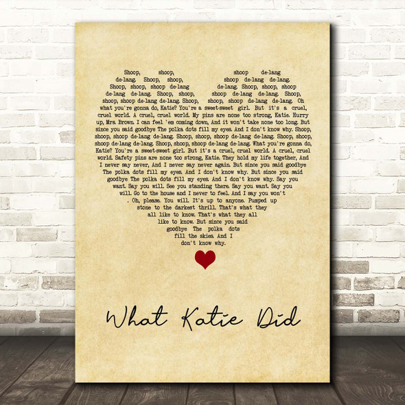 The Libertines What Katie Did Vintage Heart Song Lyric Print