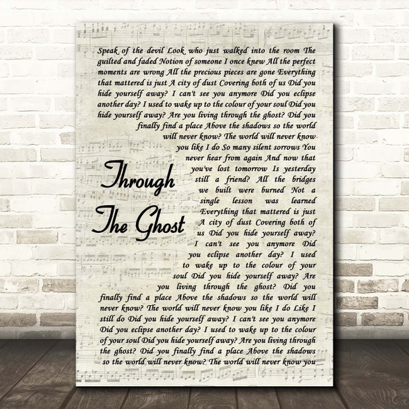 Shinedown Through The Ghost Vintage Script Song Lyric Print