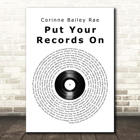 Corinne Bailey Rae Put Your Records On Vinyl Record Song Lyric Print