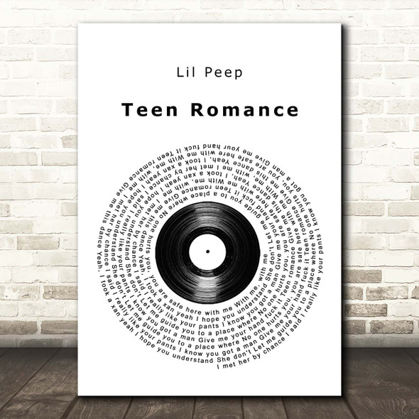 Lil Peep Teen Romance Vinyl Record Song Lyric Print